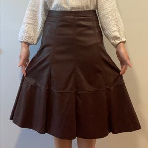 Banana Republic vegan leather midi skirt